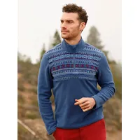 Witt Weiden Fleeceshirt in jeansblau-gemustert | Gr.: 52/54