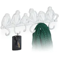 Relaxdays Garderobenleiste AFFE, Gusseisen, HxBxT: 14,5 x 36,5 x