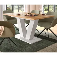 Inn.furn Esstisch in Eiche und weiß ausziehbar 150 -