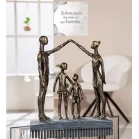 Casablanca by Gilde Casablanca Skulptur schützende Hände, Kunstharz, bronzefarben,