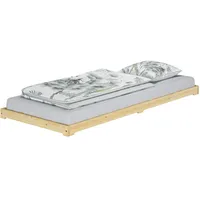 Erst-Holz Bettrahmen Bodenbett Futon extra niedriges Holzbett 90x200 Kiefer