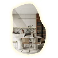 Tulup Led, Transparent, Glas, Organisch, 70x45.5x0.4 cm, Spiegel, Wandspiegel