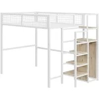XDOVET Hochbett 140*200 mit Leiter, Kinderbett mit Eisenrahmen und