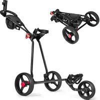 Costway Golftrolley Golfwagen, mit Schirm-, Tassen- und Telefonhalter schwarz