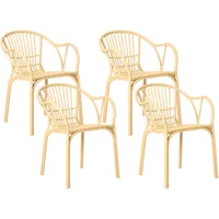 Beliani Gartenstuhl Kunststoff beige 4er Set