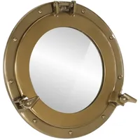 VidaXL Bullaugen-Spiegel Wandmontage Ø38 cm Aluminium und Glas