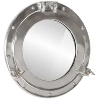 VidaXL Bullaugen-Spiegel Wandmontage Ø38 cm Aluminium und Glas