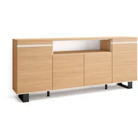 SKRAUT HOME Sideboard,, Highboard, 200x87x35cm, 4 Türen, Industriedesign, Eiche,