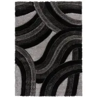 KADIMA DESIGN Teppich abstrakt Grau-Schwarz, 160 x 230 cm