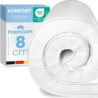 Eloneo Topper, 8cm dick, Komfortschaum, für Hausstauballergiker, schadstoffgeprüft, waschbarer