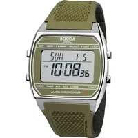 Boccia Titanium Boccia 3738-03 Digital-Uhr in Unisexgröße Titan Olivgrün
