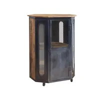 Massivmoebel24 Vitrine Mango 76x60x120 natur lackiert railway 130