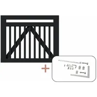 Plus Gartentor 100 x 80 cm Schwarz/Holz