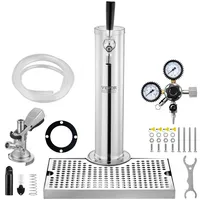 Vevor Kegerator-Turm-Kit, Einzelzapfhahn-Bierumrüstsatz, Edelstahl-Fass-Bierturm-Zapfanlage mit Doppelmessgerät W21.8-Regler und A-System-Fasskupplung,