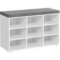 MID.YOU Schuhbank, Grau, Weiß, 1-Sitzer, 78.5x48x30.3 cm, Garderobe