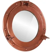 VidaXL Bullaugen-Spiegel Wandmontage Ø38 cm Aluminium und Glas