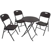 Baumarktplus Balkonmöbel Gartenmöbel Campingmöbel Bistrotisch und 3 Stühle grau