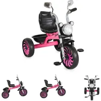 Byox Kinderdreirad Captain Musikfunktion Lichter Spiegel Hinterkorb Rückenlehne rosa