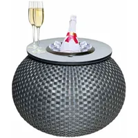 Cootab cooler table 3-in-1 Loungetisch mit Edelstahl-Kühler - Anthrazit/Champagner