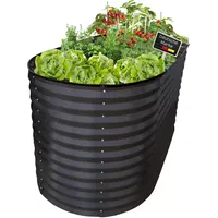 NATIV Hochbeet Metall oval anthrazit, Pflanzbeet wetterfest, Gartenbeet