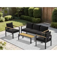Richly Gartenmöbel Set Aluminium Loungeset Polywood Tischplatte für 5