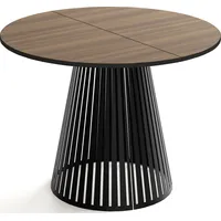 WFL GROUP Esstisch Rund Ausziehbar mit Lamellen im Loft-Stil