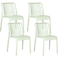 Beliani Gartenstuhl ARICCIA Kunststoff hellgrün 4er Set