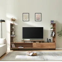 [en.casa] - Fernsehschrank Rauki 233x31x141 cm Walnussoptik