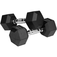 Rebel electro Rebel Hanteln Gusseisen Gummierte HEX 2x7 kg