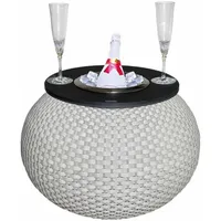 Cootab cooler table 3-in-1 Loungetisch mit Edelstahl-Kühler - Champagner/Schwarz