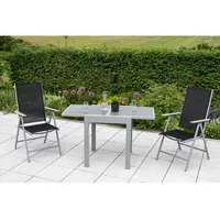 Merxx Gartenmöbel-Set Amalfi 3-tlg. Schwarz-Grau