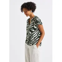 STREET ONE Damen, A345835 Gemusterte Bluse, Pine grove Green,