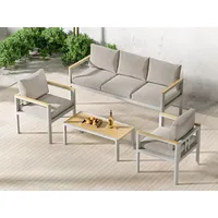 Richly Gartenmöbel Set Aluminium Loungeset Polywood Tischplatte für 5