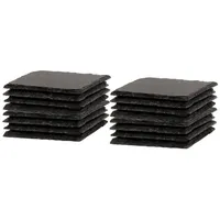 BigDean Schiefer Untersetzer Set 16 teilig 10x10 cm quadratische