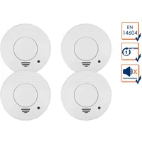 Smartwares 4er-set Rauchmelder mit 1 Jahres Batterie - Stummschaltfunktion