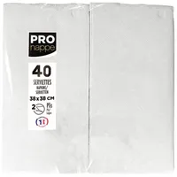 ProNappe Servietten weiß 2-lagig 38,0 x 38,0 cm, 40