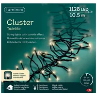 Lumineo Lichterkette CLUSTER TWINKLE 1128 LED 10,5m warm weiß,