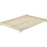 Erst-Holz Ehebett Bodennah Fichte/Tanne unbehandelt mit wählbarem Zubehör V-60.85N-14Rollrost