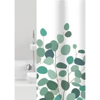 GRUND Duschvorhang Floral 180 x 200 cm grün, weiß