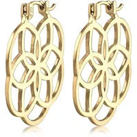 Elli Creolen Lebensblume 925 Silber goldfarben Damen