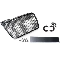 LLCTOOLS Kühlergrill schwarz mit Kennzeichenhalter passend für Audi A4