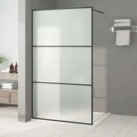 VidaXL Duschwand für Begehbare Dusche Schwarz 115x195 cm Matt