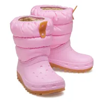 Crocs Classic Neo Puff BOOT T Stiefel, Pink Tweed/Gum,