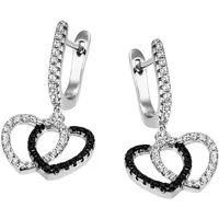 FIRETTI Paar Creolen "Schmuck Geschenk Silber 925 Herzen", weiß