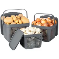 Uandu Kartoffel Aufbewahrungsbox Küche 3er Set, Knoblauch Aufbewahrung, Kartoffelbox,