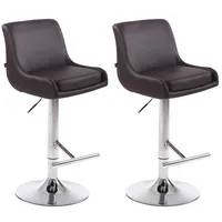 CLP 2er Set Barhocker Club Kunstleder chrom