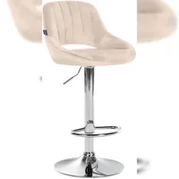 CLP Barhocker Milet Samt Creme Chrom