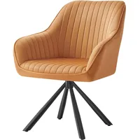 Songmics Esszimmerstuhl, Küchenstuhl, Sessel drehbar, Samt, Polsterstuhl mit Armlehnen,