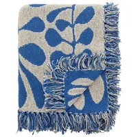 Bloomingville Nevine Decke, Blue, Recycelte Baumwolle