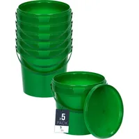 Benbow Eimer mit Deckel 1L x5 Grün - lebensmittelecht,